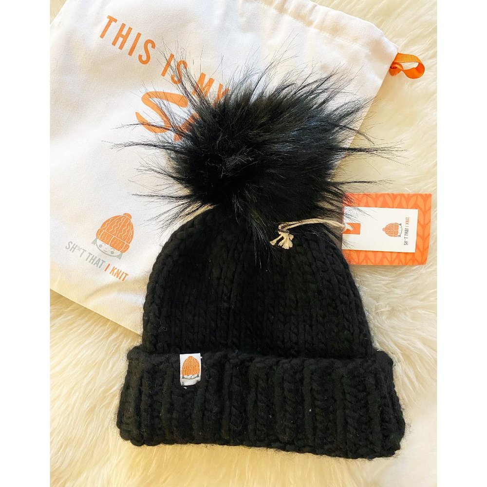 Sh*t That I Knit - The Rutherford Beanie, Black on Black